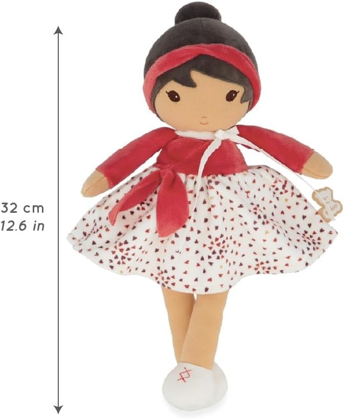 32cm Soft Fabric Rag Doll Micro Velvet Skirt Personalised Ribbon Newborn Gift