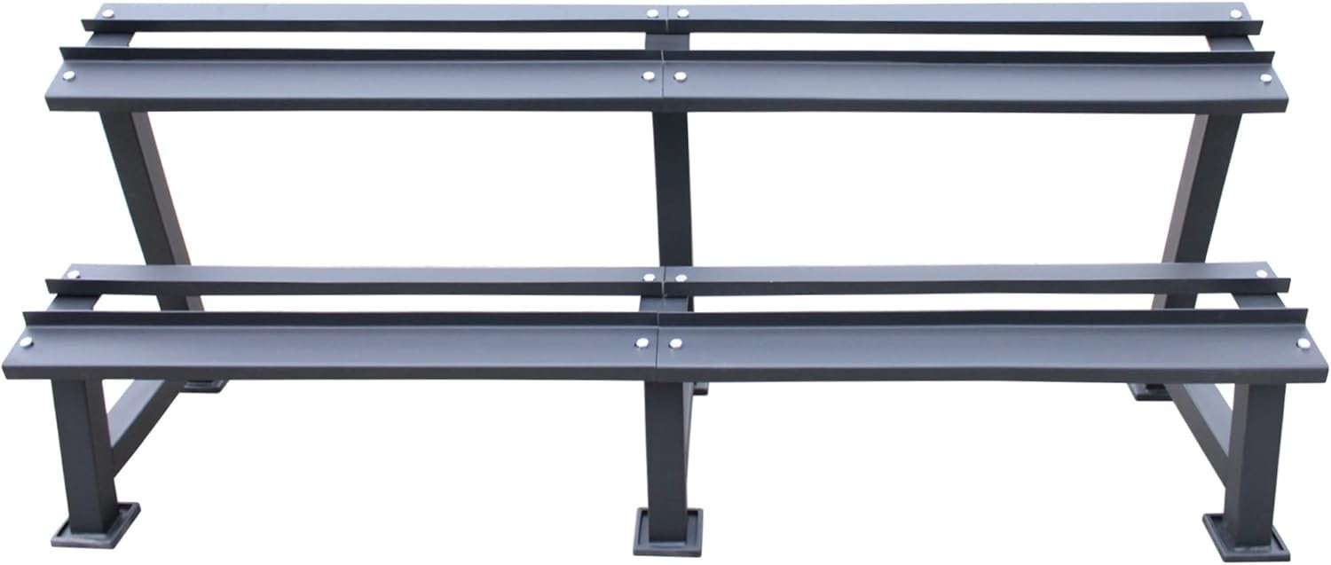 Heavy Duty 2 Tier Dumbbell Rack 900kg Capacity Home Gym Storage