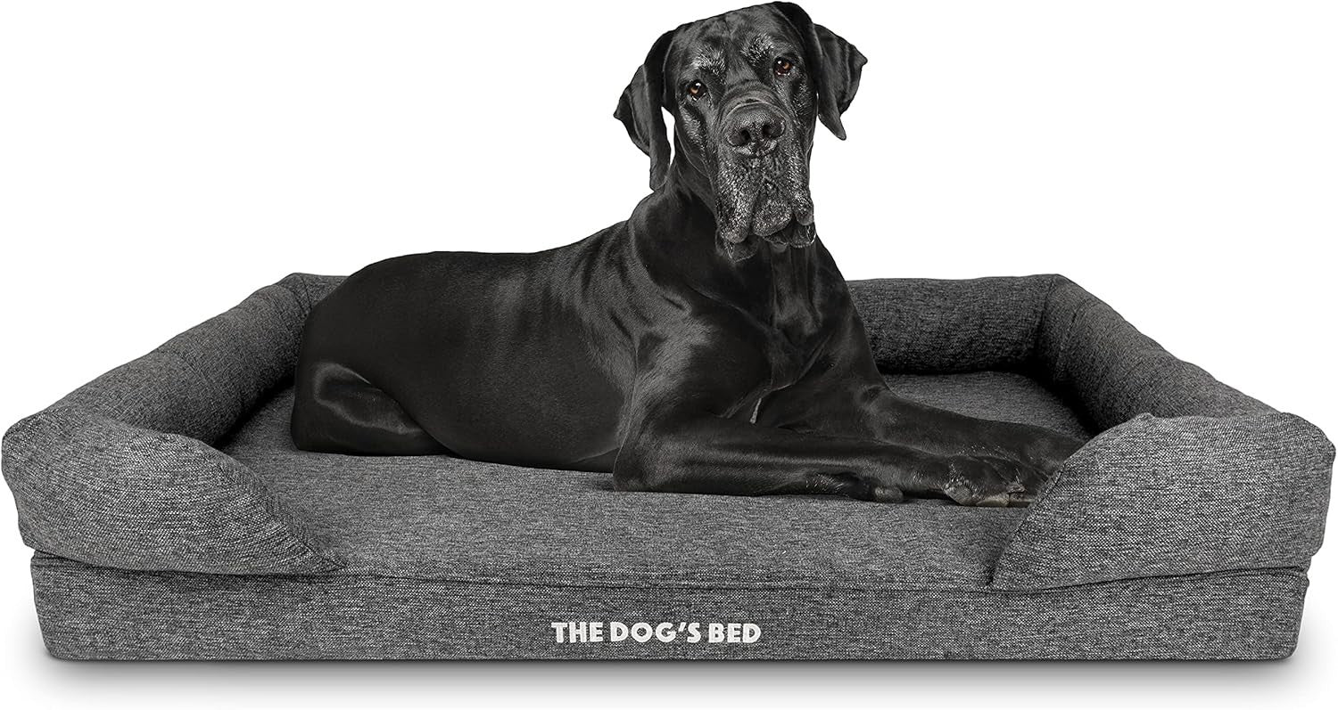 XXL Orthopedic Dog Bed Memory Foam Washable 131x100cm Grey