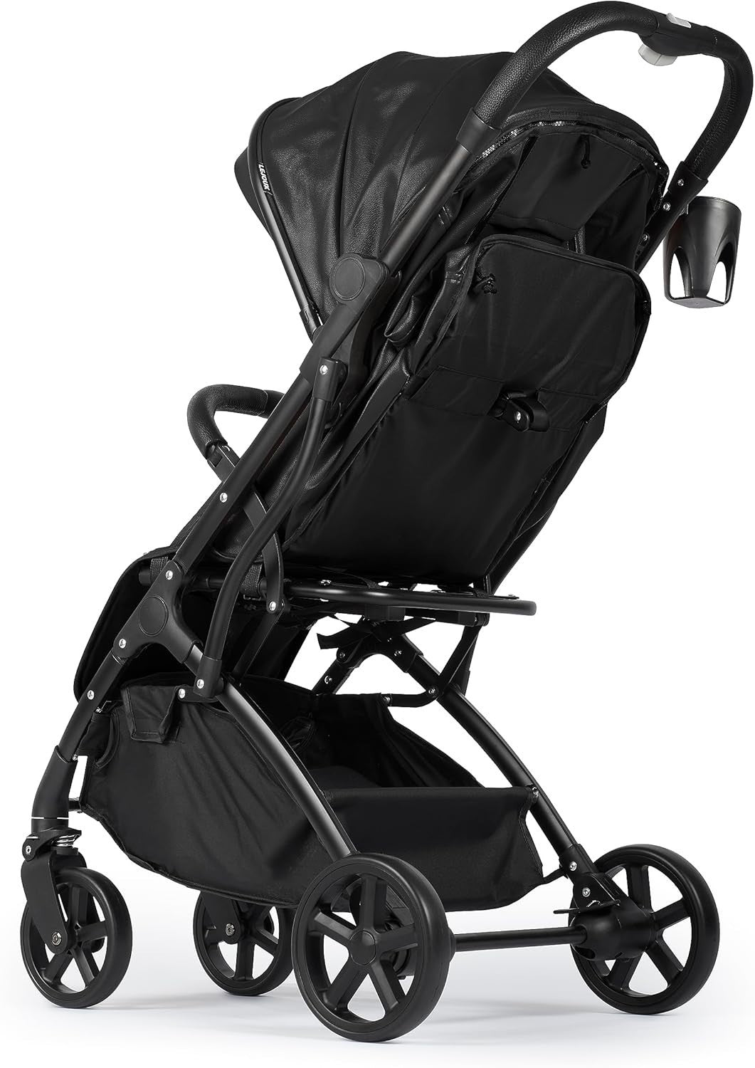 Compact Baby Pushchair One-Hand Fold Reclining Travel Buggy 0-15kg Black