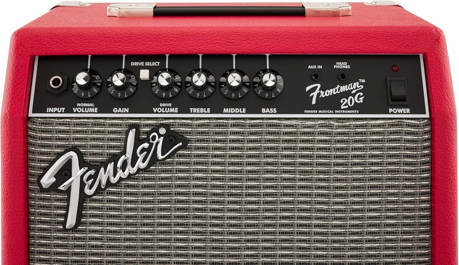 20W Electric Guitar Combo Amp Red Overdrive Headphone AUX Input Portable
