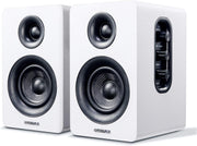 White Bluetooth 5.0 Bookshelf Speakers Carbon Fiber HiFi 24bit DAC Stereo Audio