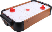 Portable Tabletop Air Hockey Game Wooden Battery Powered Family Fun