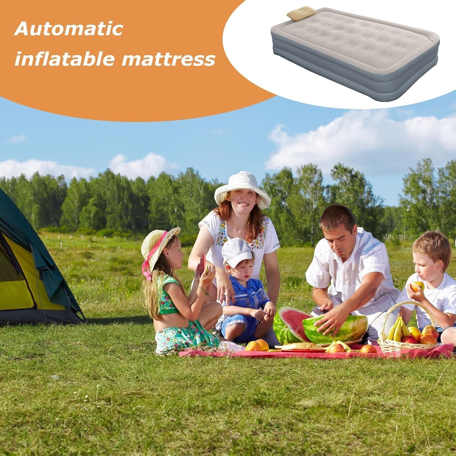 Adult Inflatable Air Mattress with Built-in Pump | Portable Floor Bed