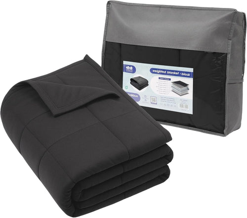 6kg Weighted Blanket, Black Cotton 125x180cm Anxiety Stress Relief