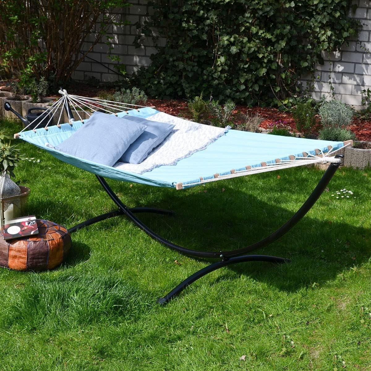 Double Hammock for 2 Adults with Spreader Bars | XXL Cotton Bed 200x120cm