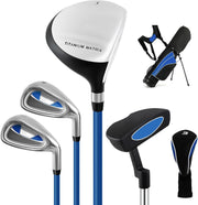 Junior Golf Club Set Right Hand Kids Fairway Irons Putter Stand Bag