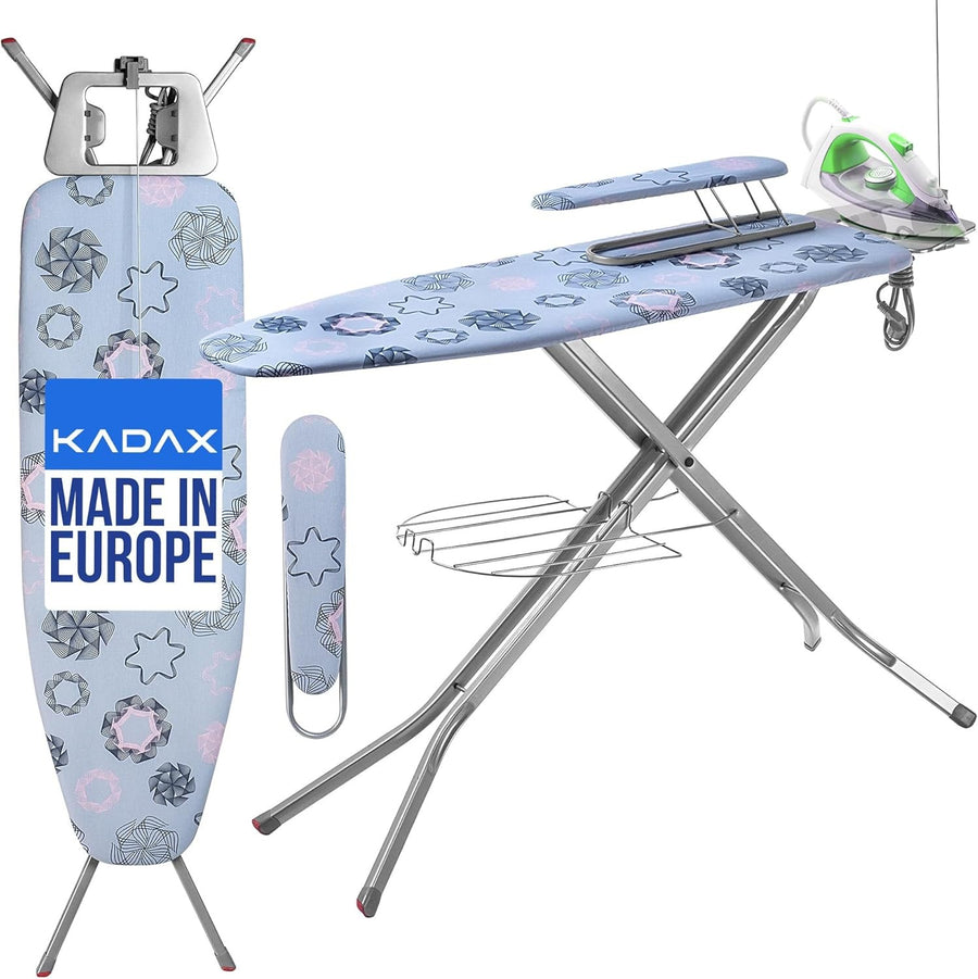 Extra Large Ironing Board with Extension Cable Folding Height Adjustable