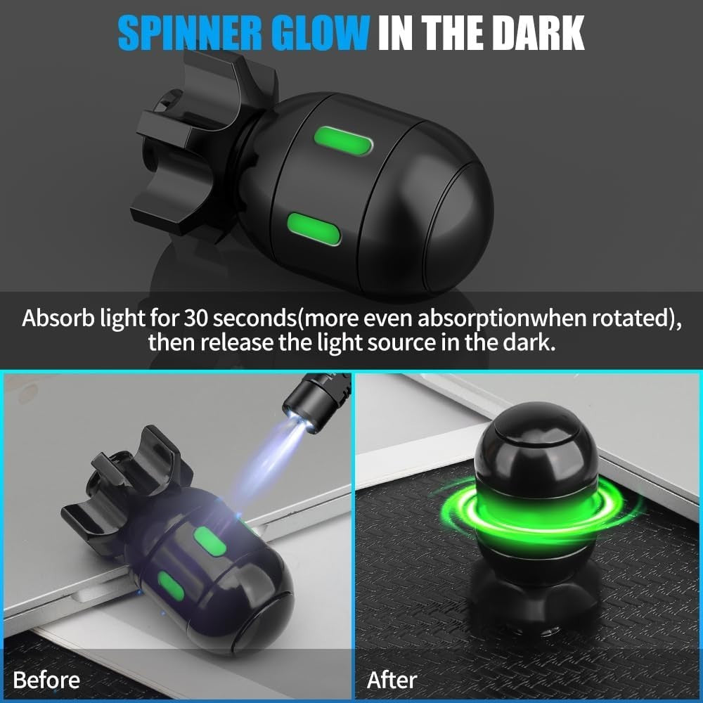 Glow Metal Fidget Spinner Atomic Desk Gyro Stress Relief EDC Toy