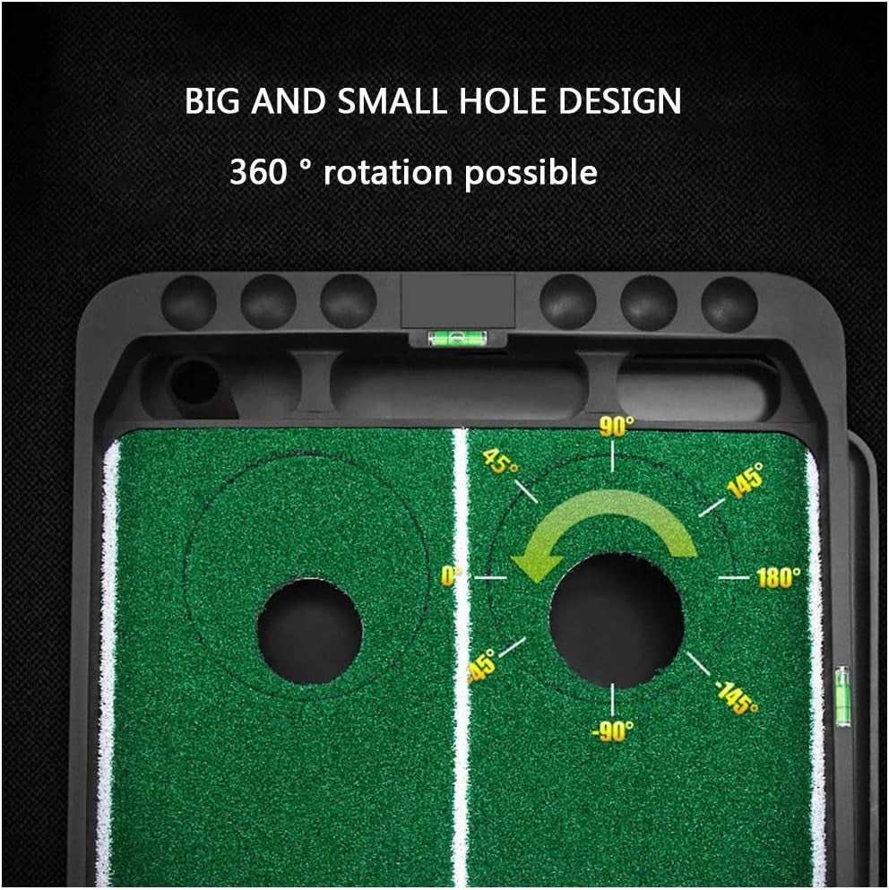 Mini Golf Putting Mat Auto Ball Return Adjustable Slope Indoor Trainer Set
