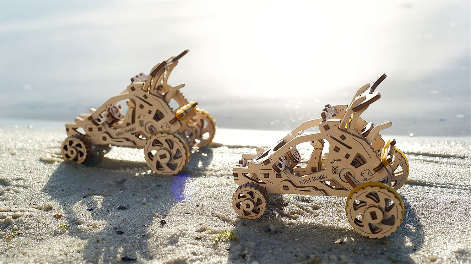 3D Wooden Car Puzzle Kit – DIY Off-Road Racing Buggy with Motor Action