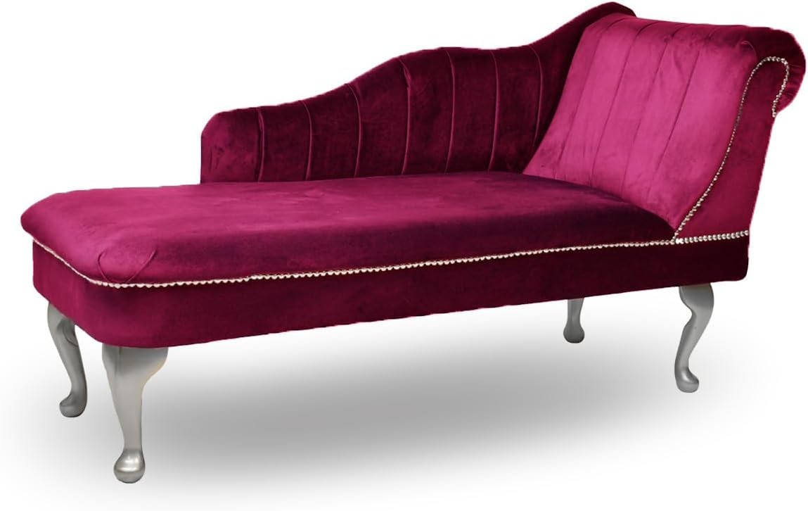 Velvet Chaise Lounge Right Hand Tufted Accent Sofa Chair Boysenberry 133cm