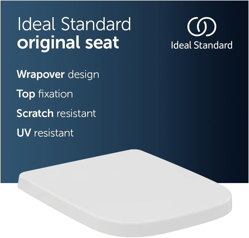 Ideal Standard WC Toilet Seat White Wrapover Soft Close Duroplast
