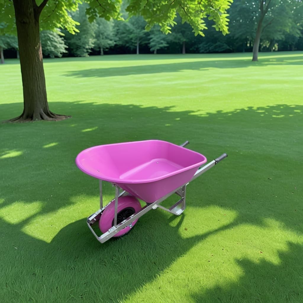 160L 1-Wheel Green Garden Wheelbarrow – Puncture Proof Slim Tyre w/ Heavy Duty
