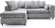 L-Shaped 4-Seater Corner Sofa Silver Soft Cushions Deep Seat for Lounging