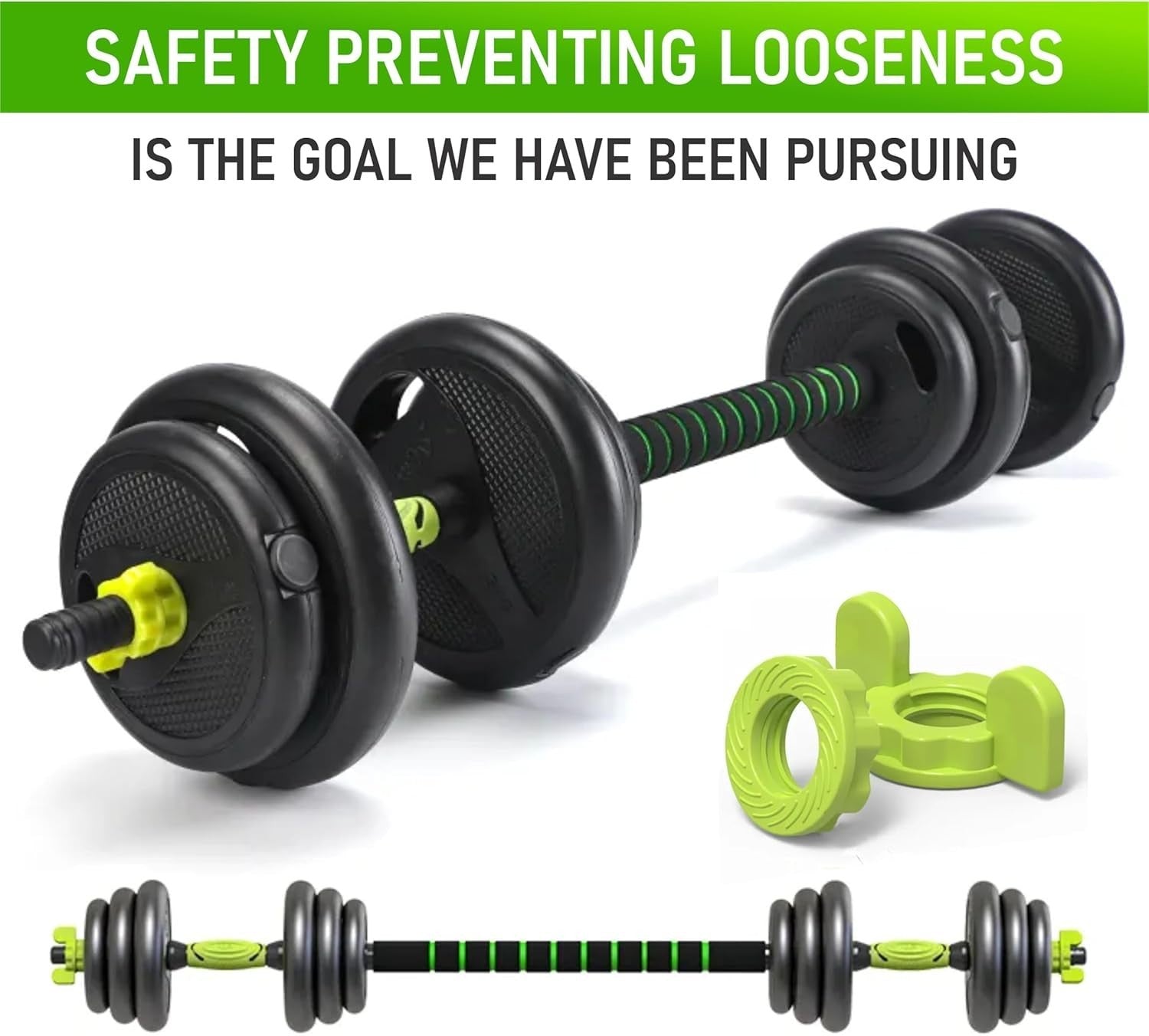 6-in-1 Adjustable Dumbbell Barbell Set 20kg or 40kg Home Gym Kit