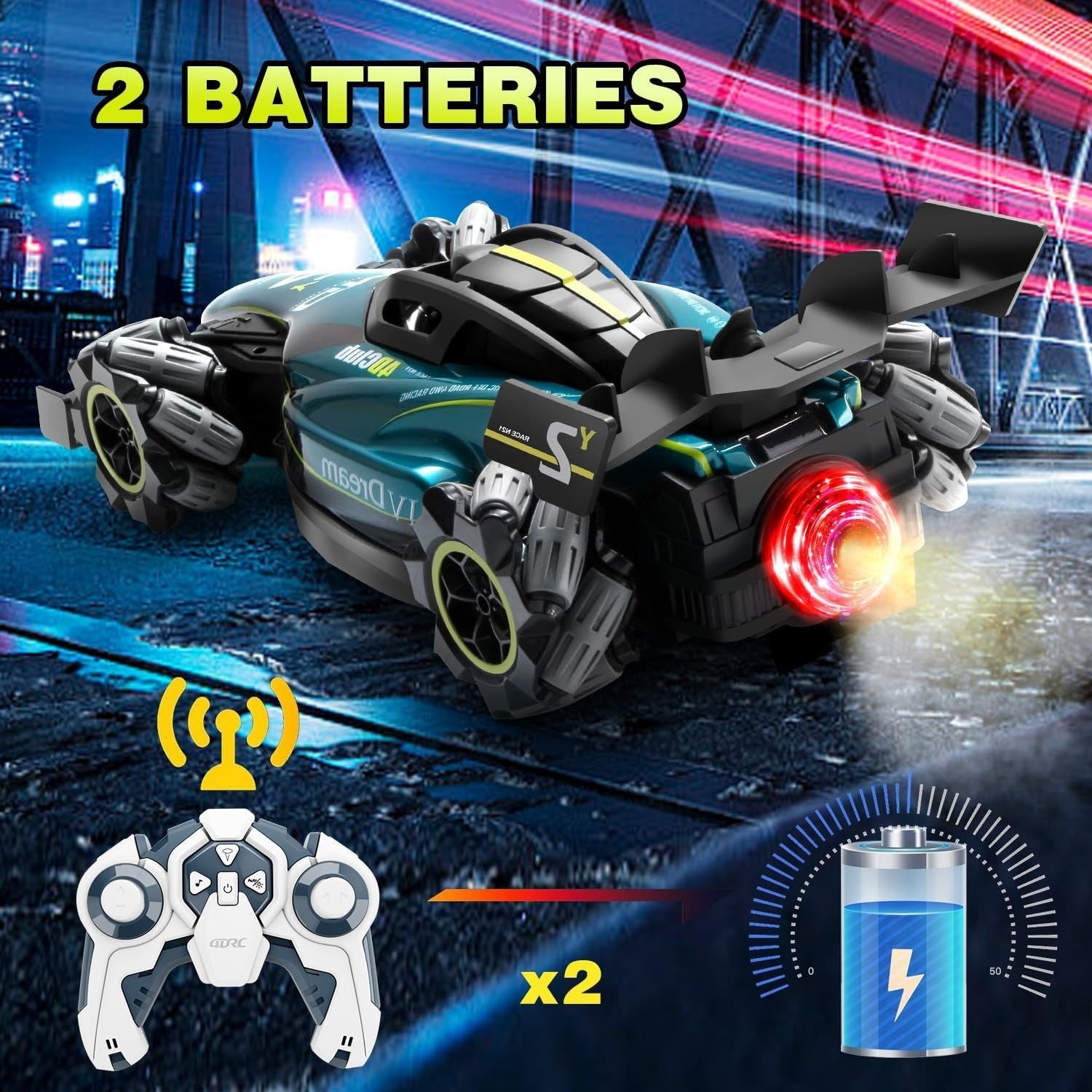 4WD Gesture RC Drift Car 360° Spin Light Spray 2.4G Remote Toy for Kids