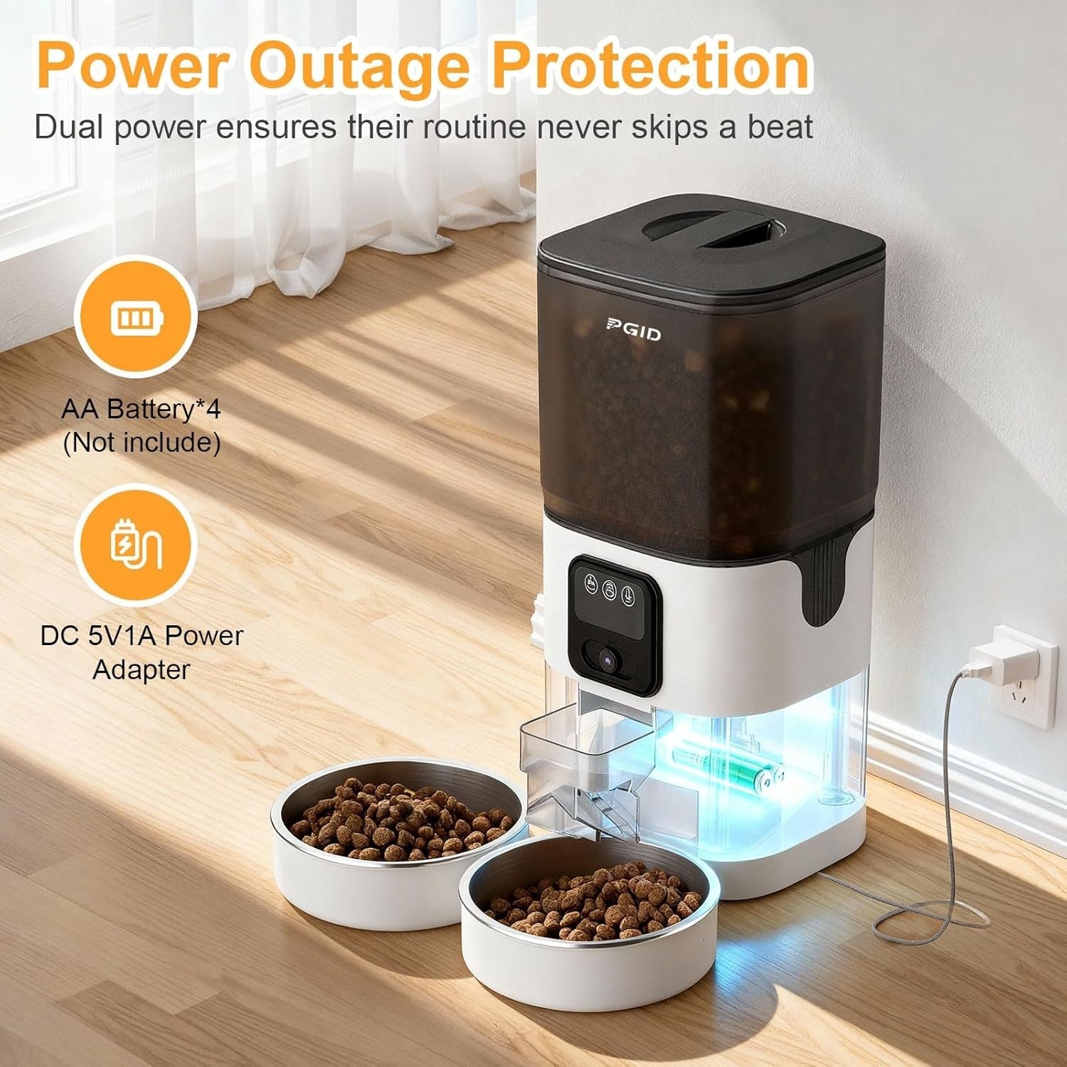 7L Smart Pet Feeder Camera WiFi App Control Auto Food Dispenser HD