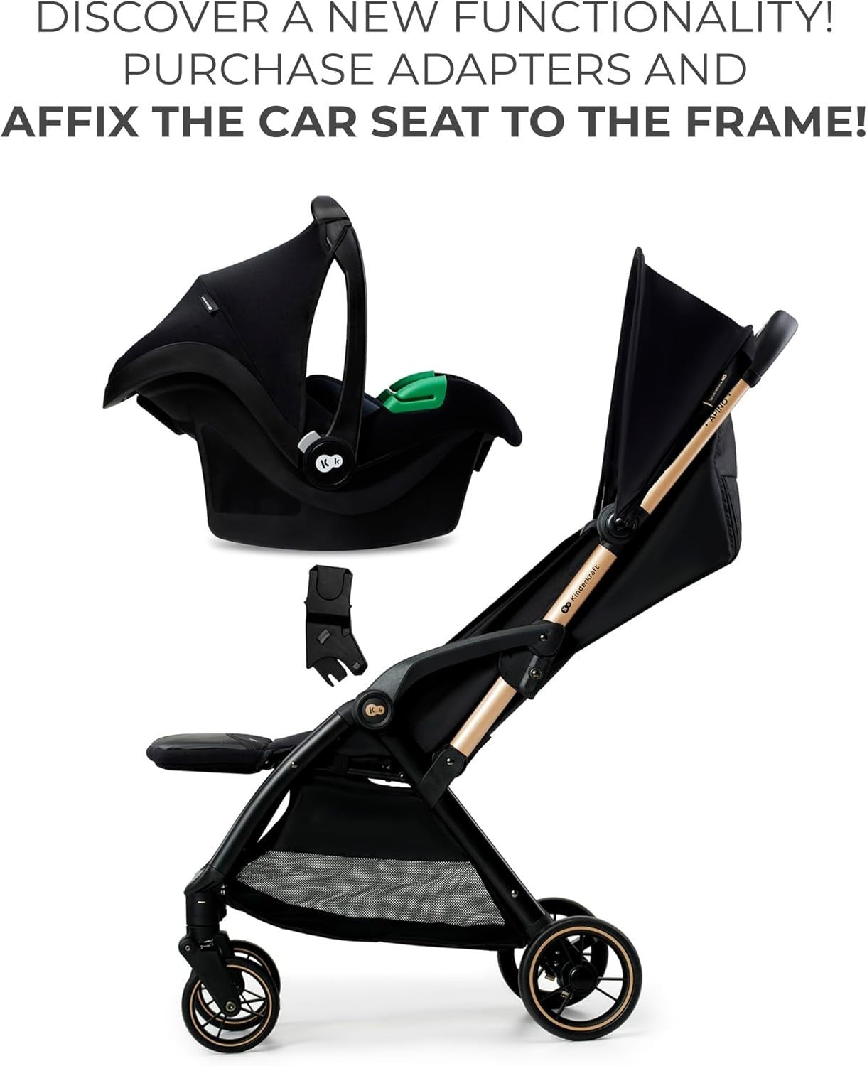 Lightweight Buggy Pushchair Newborn to 4 Years 22kg Auto Fold Black