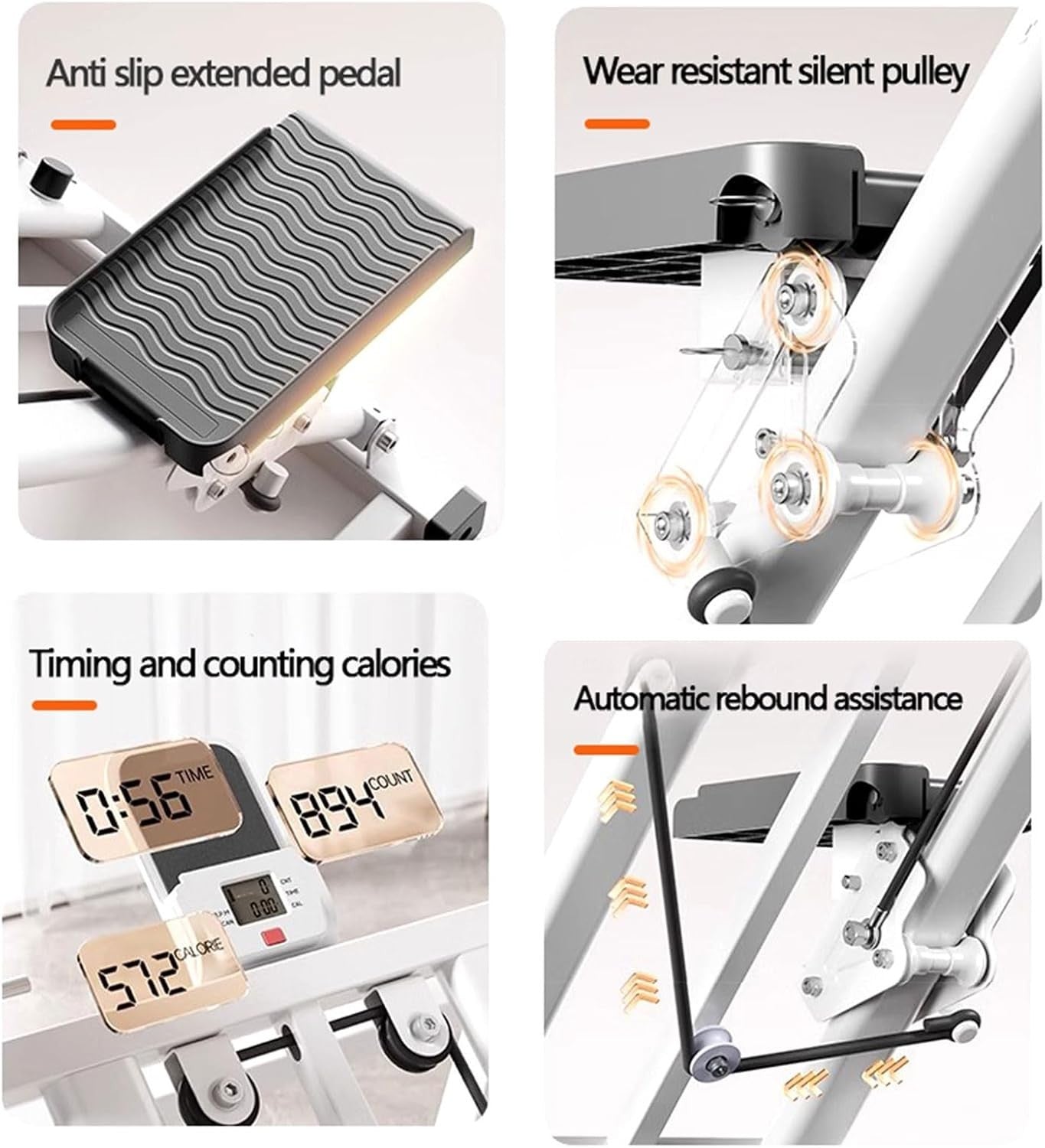 Foldable Stair Stepper Vertical Climber LCD 3-Incline Modes Ultra-Stable Base