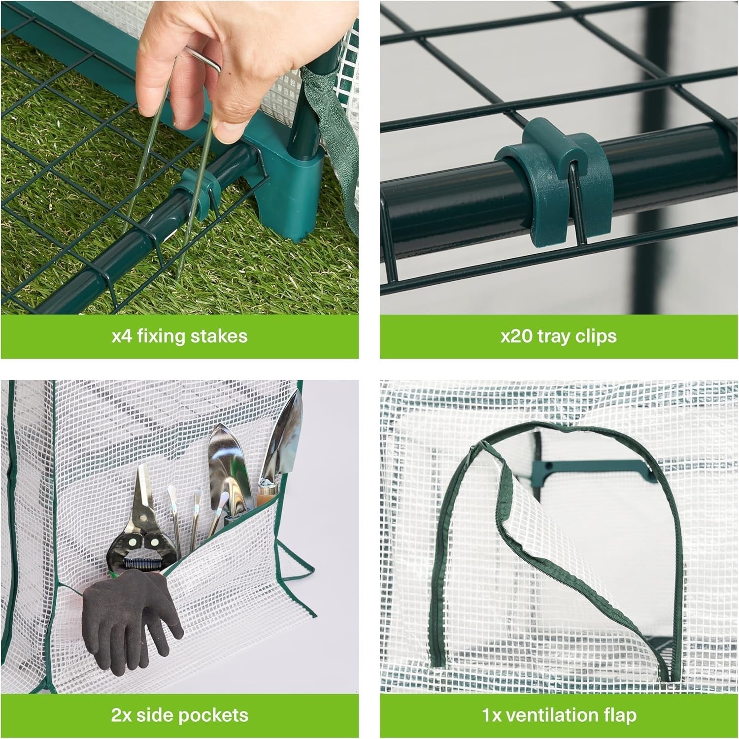 4 Tier Mini Greenhouse with Reinforced PVC Cover | Compact Steel Frame