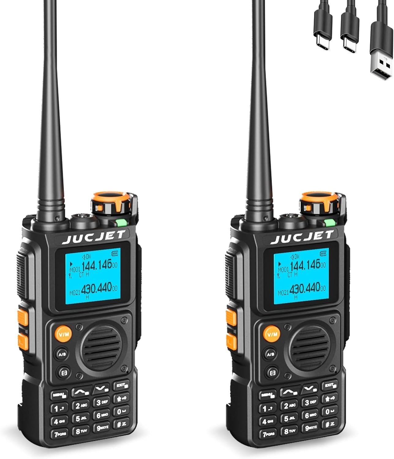 Dual Band Walkie Talkie 2 Pack 999 Channel High Power 2600mAh Radio