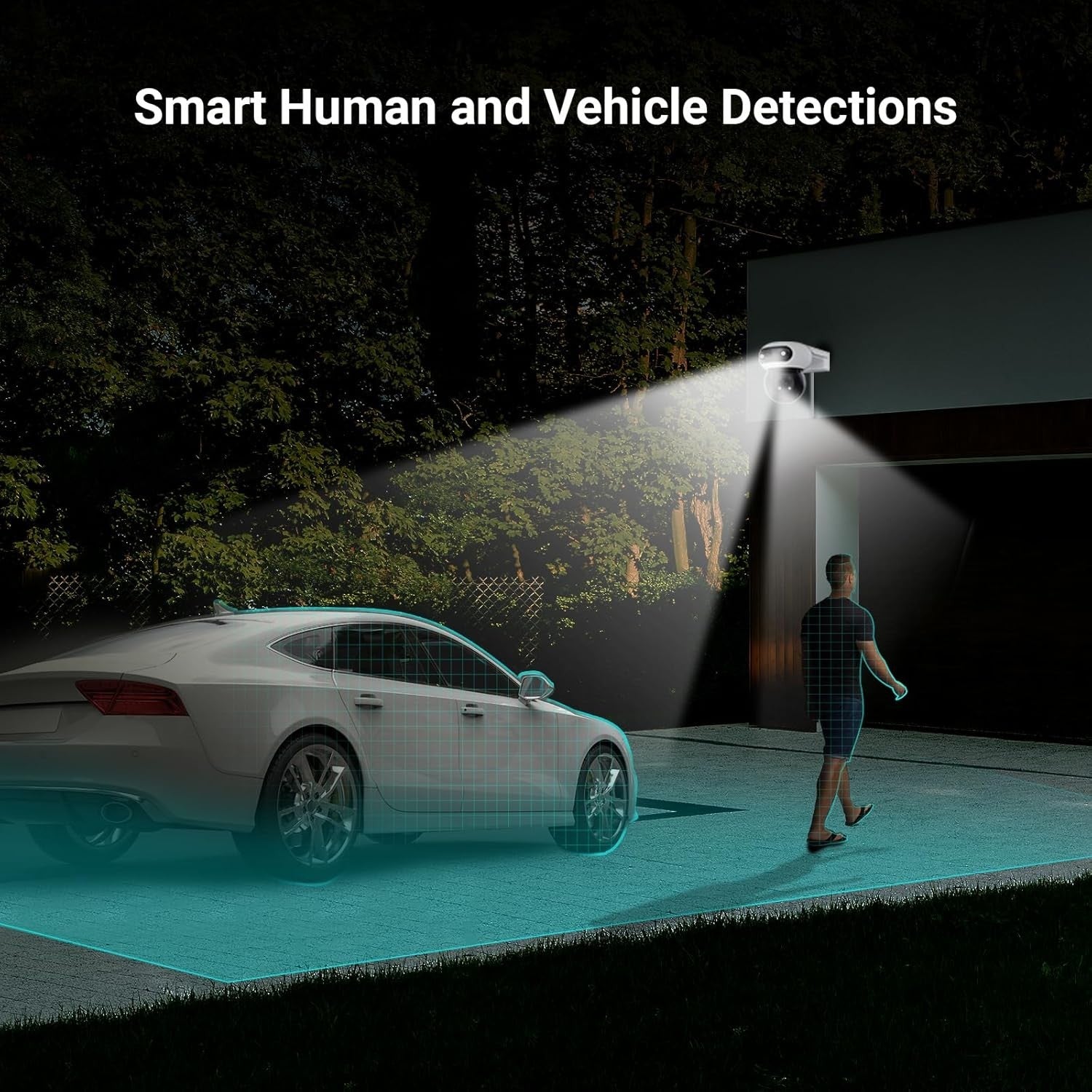 Dual Lens 8MP Security Camera 360° Auto Tracking Color Night Vision
