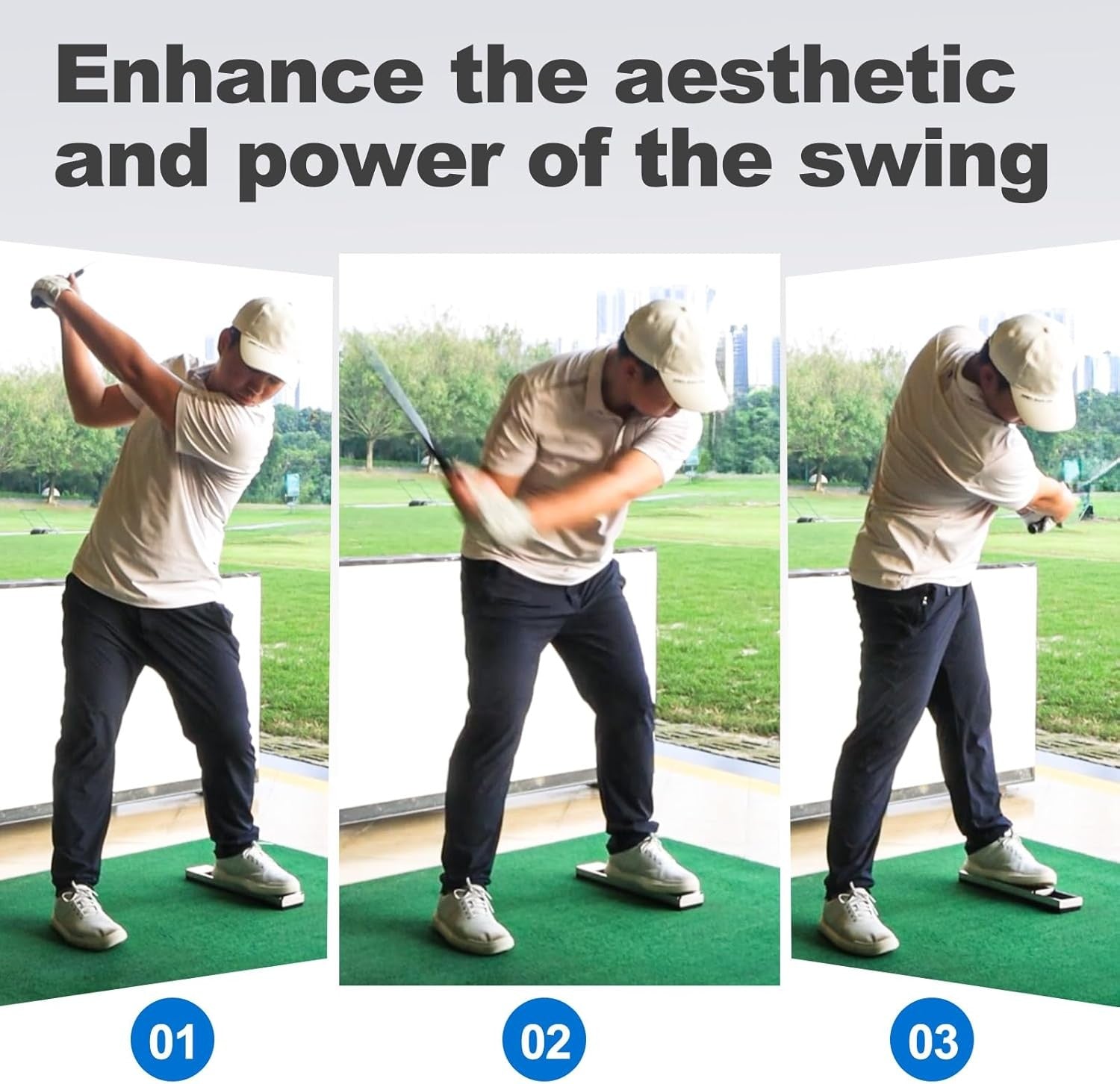 Golf Swing Trainer Pedal Power Rotation Training Aid Stainless Steel