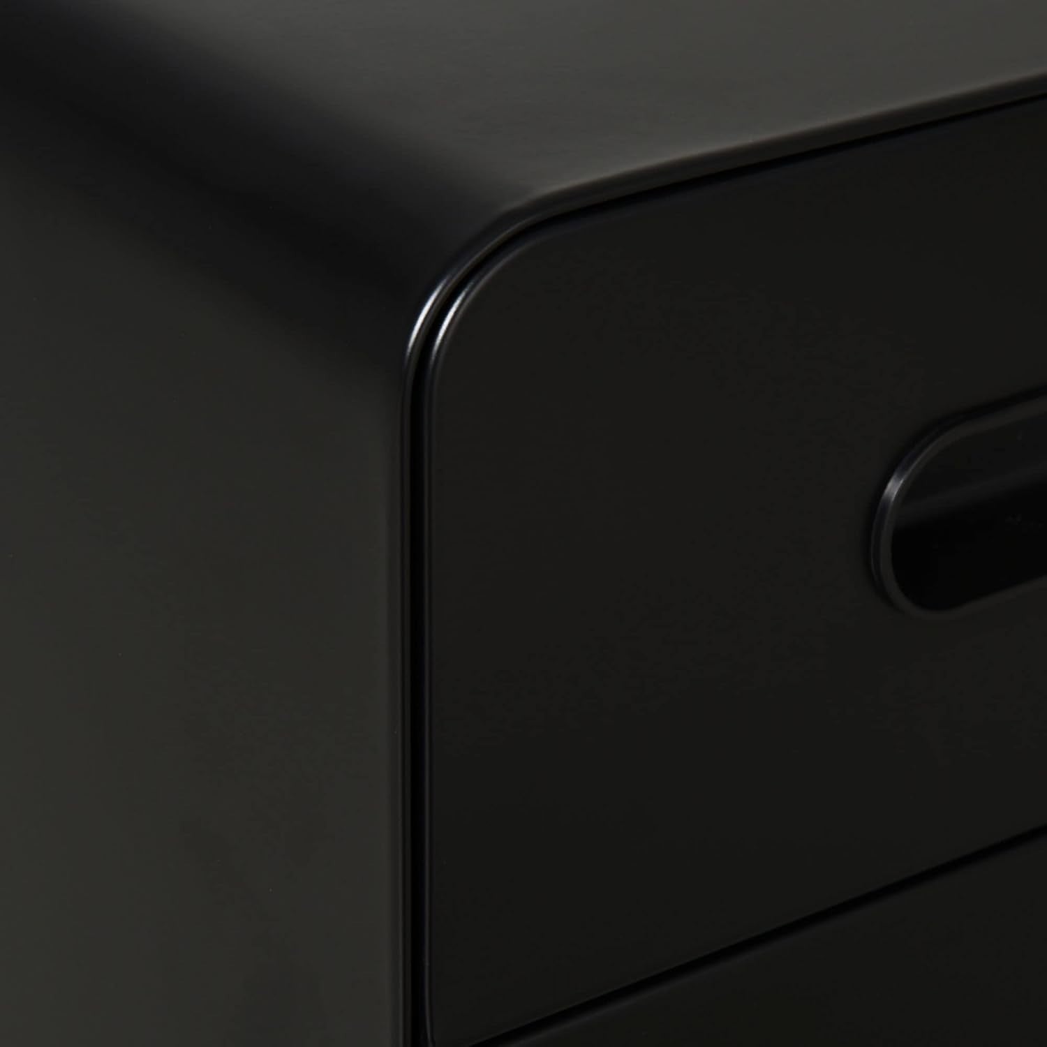 Black 3 Drawer Lockable Filing Cabinet with Wheels – A4 Vertical Office Storage