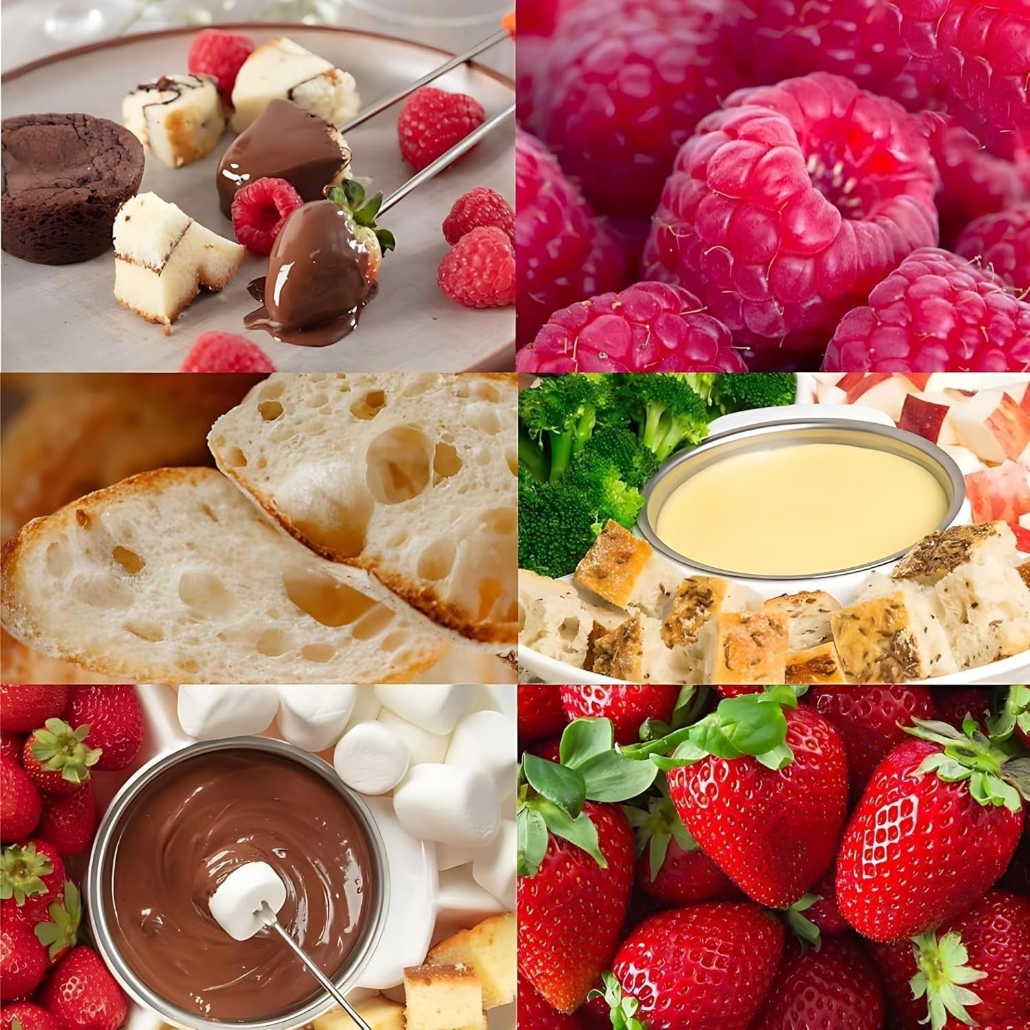 Electric Chocolate Fondue Pot Cheese Melting Set Forks 260ml