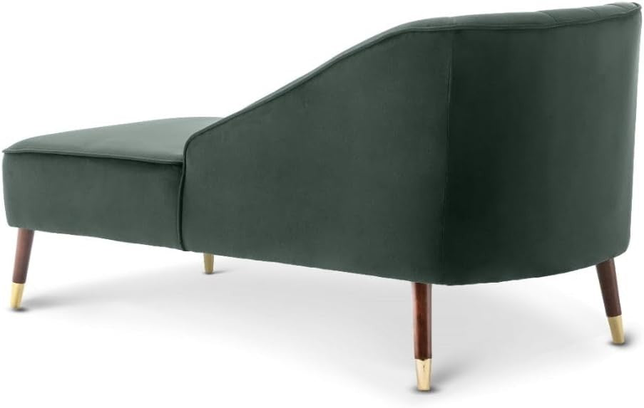 Modern Green Velvet Tufted Right Hand Chaise Lounge Chair Bedroom 160cm