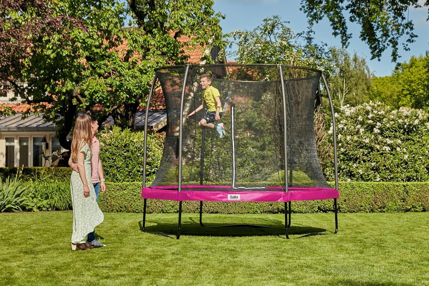 10ft Round Garden Trampoline Safety Net UV Resistant Pink