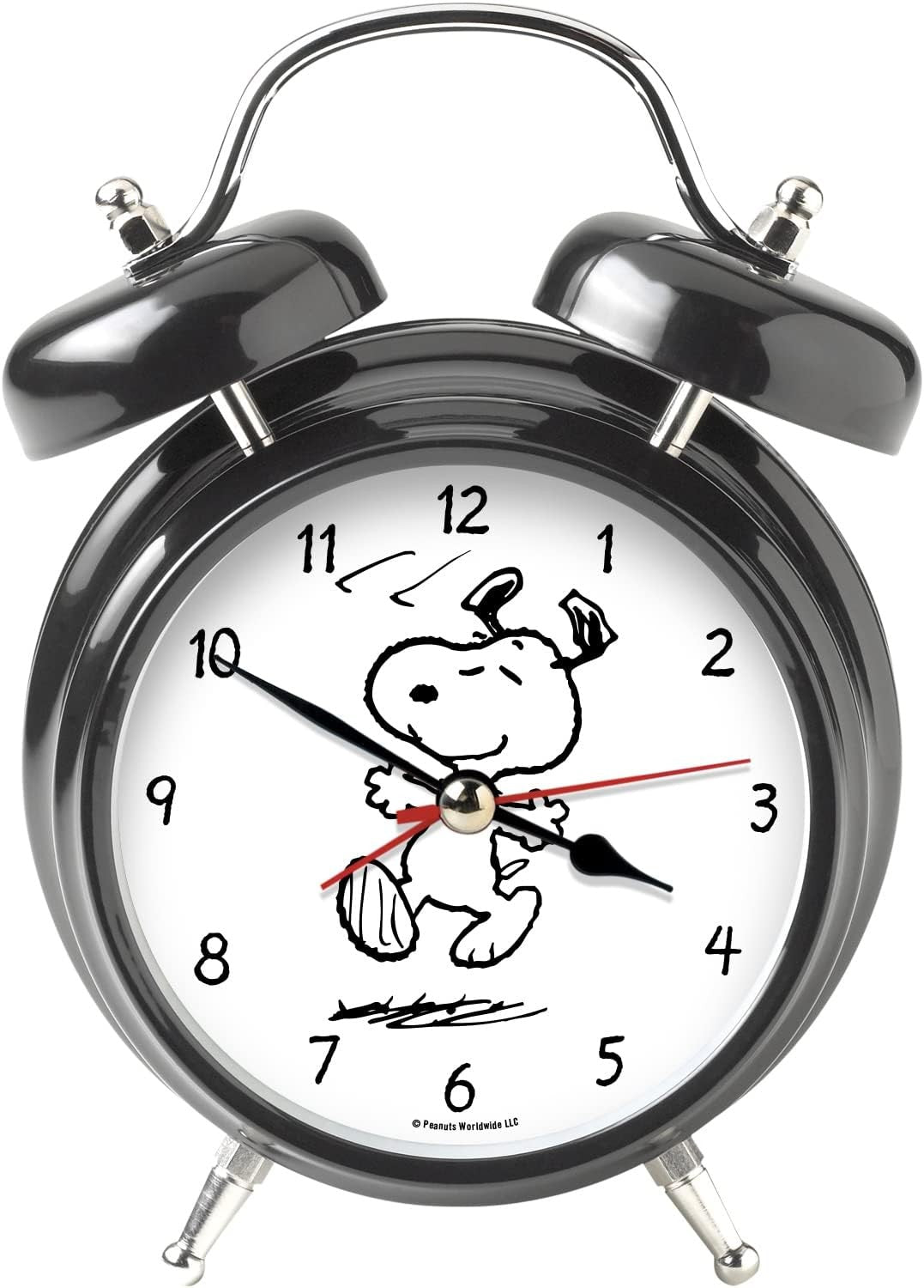 Black Twin Bell Alarm Clock Retro Loud Ring Backlit Face Bedroom
