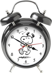 Black Twin Bell Alarm Clock Retro Loud Ring Backlit Face Bedroom