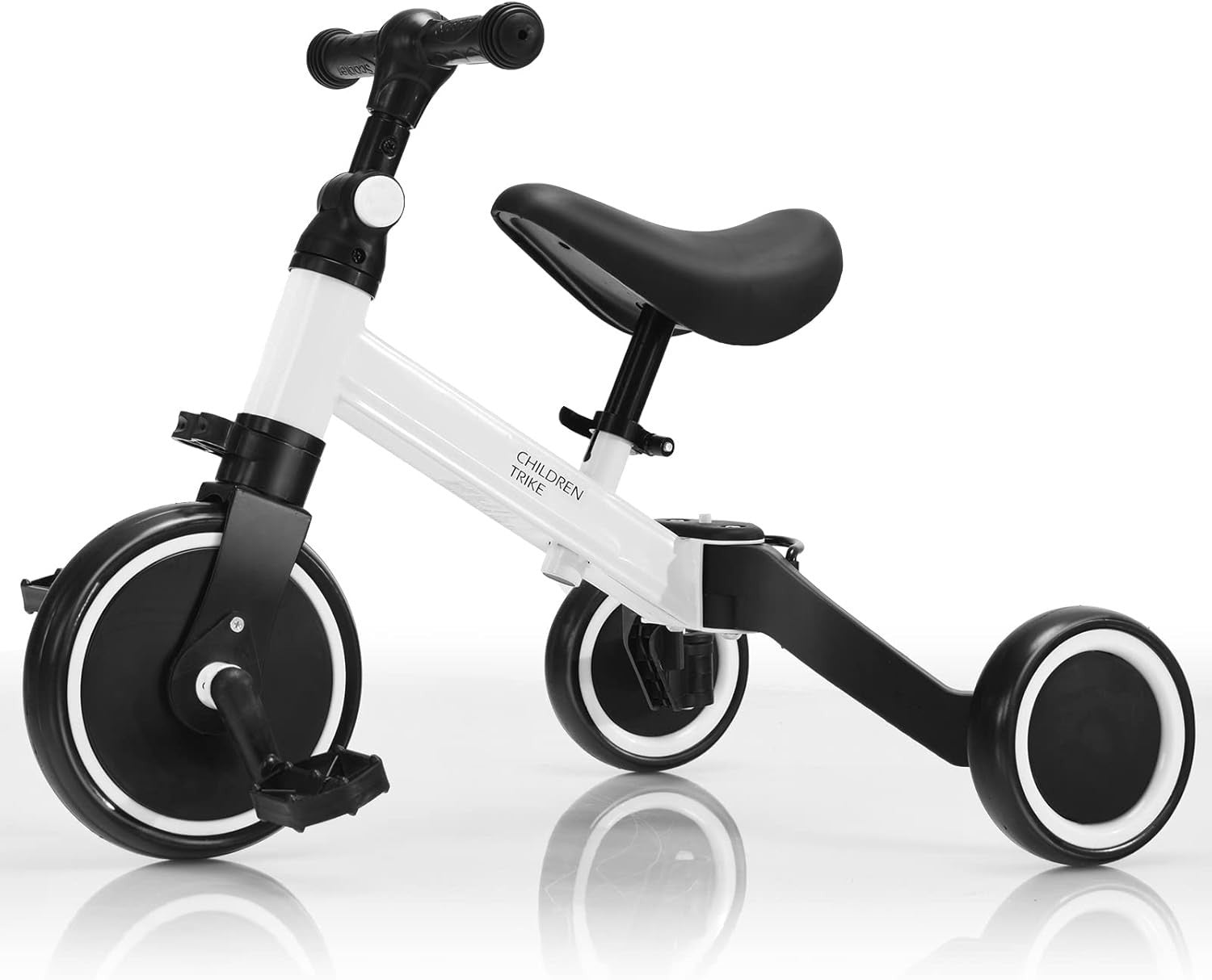 3 In 1 Toddler Tricycle Balance Bike Baby Walker Adjustable White 1-4Y