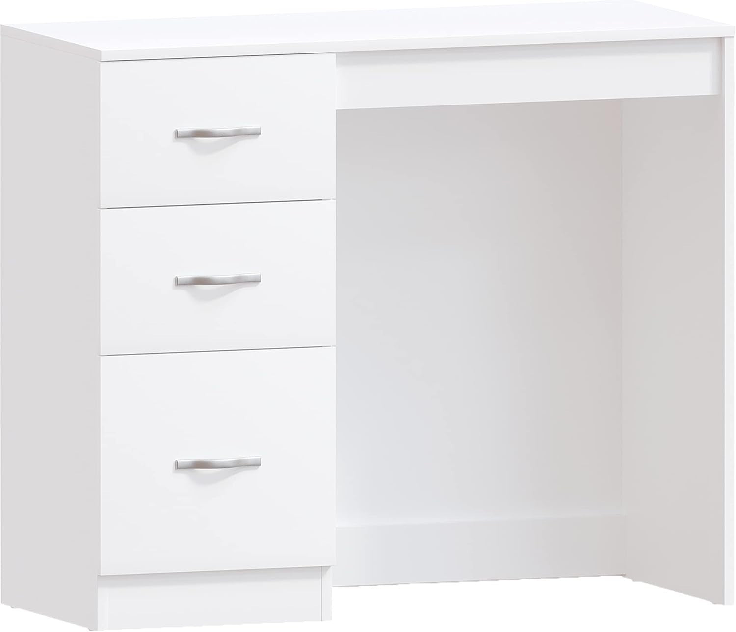 Modern White Dressing Table Desk Vanity 3 Drawers Bedroom Makeup Storage Unit