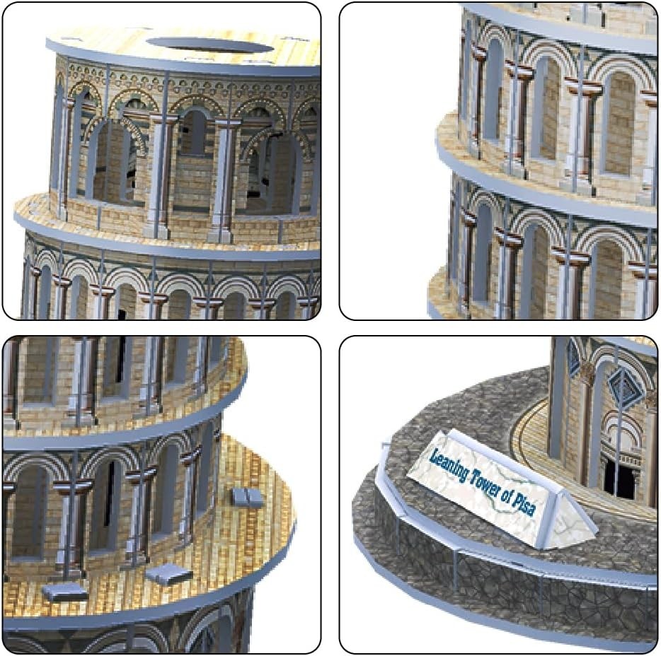 3D Leaning Tower of Pisa Puzzle DIY Model Kit for Adults Kids Gift