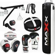 Heavy Duty Boxing Punch Bag 3FT Complete Training Set Gloves Pads