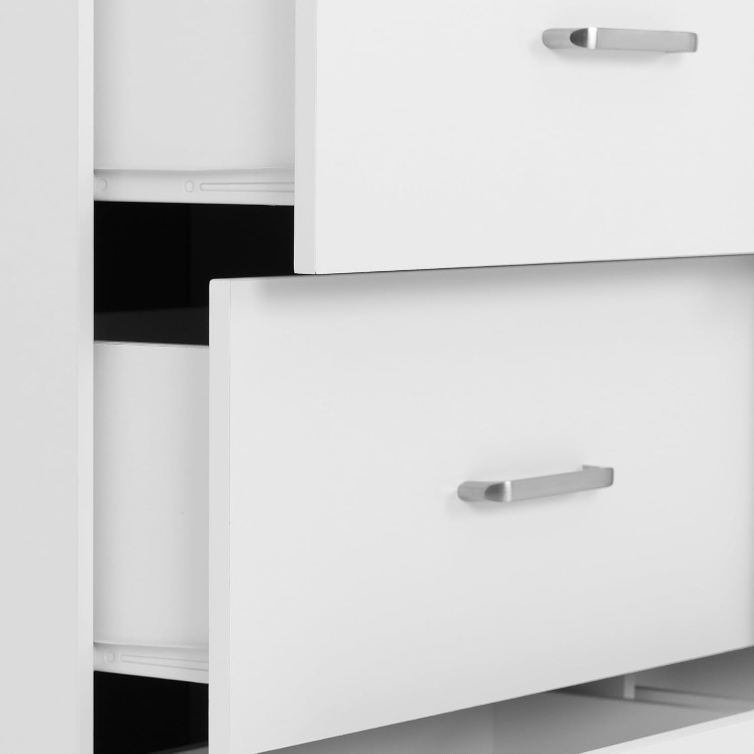 6 Drawer White Chest Bedroom Storage Organizer with Smooth-Glide Drawers