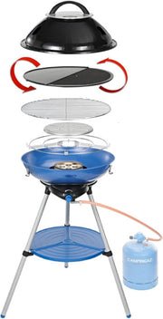 Portable Gas Party Grill 600 Outdoor Camping BBQ Stove Cooker Multi-Use Blue