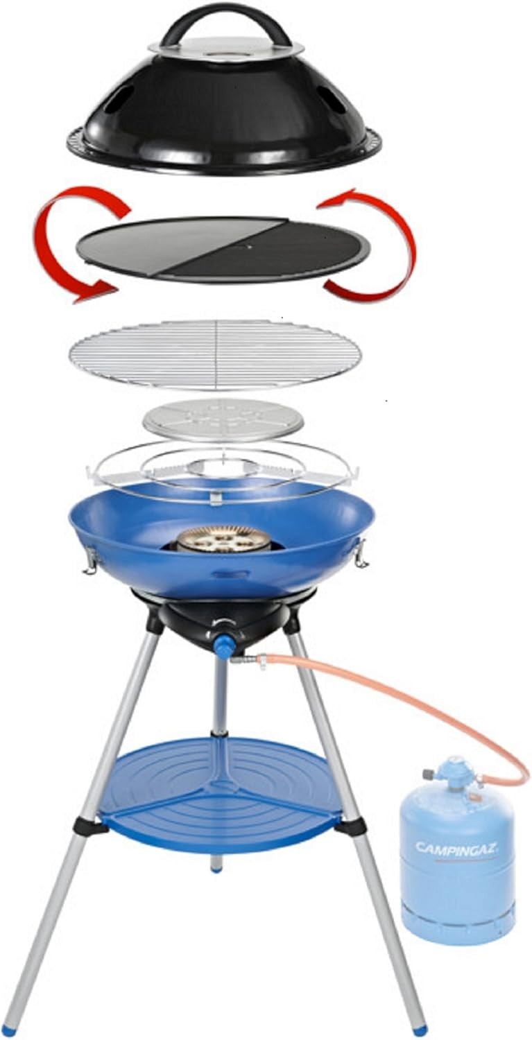 Portable Gas Party Grill 600 Outdoor Camping BBQ Stove Cooker Multi-Use Blue