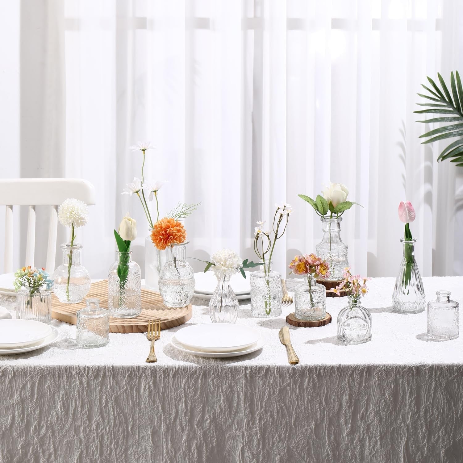40pcs Clear Glass Bud Vases Wedding Table Centerpieces Mini Flower Decor