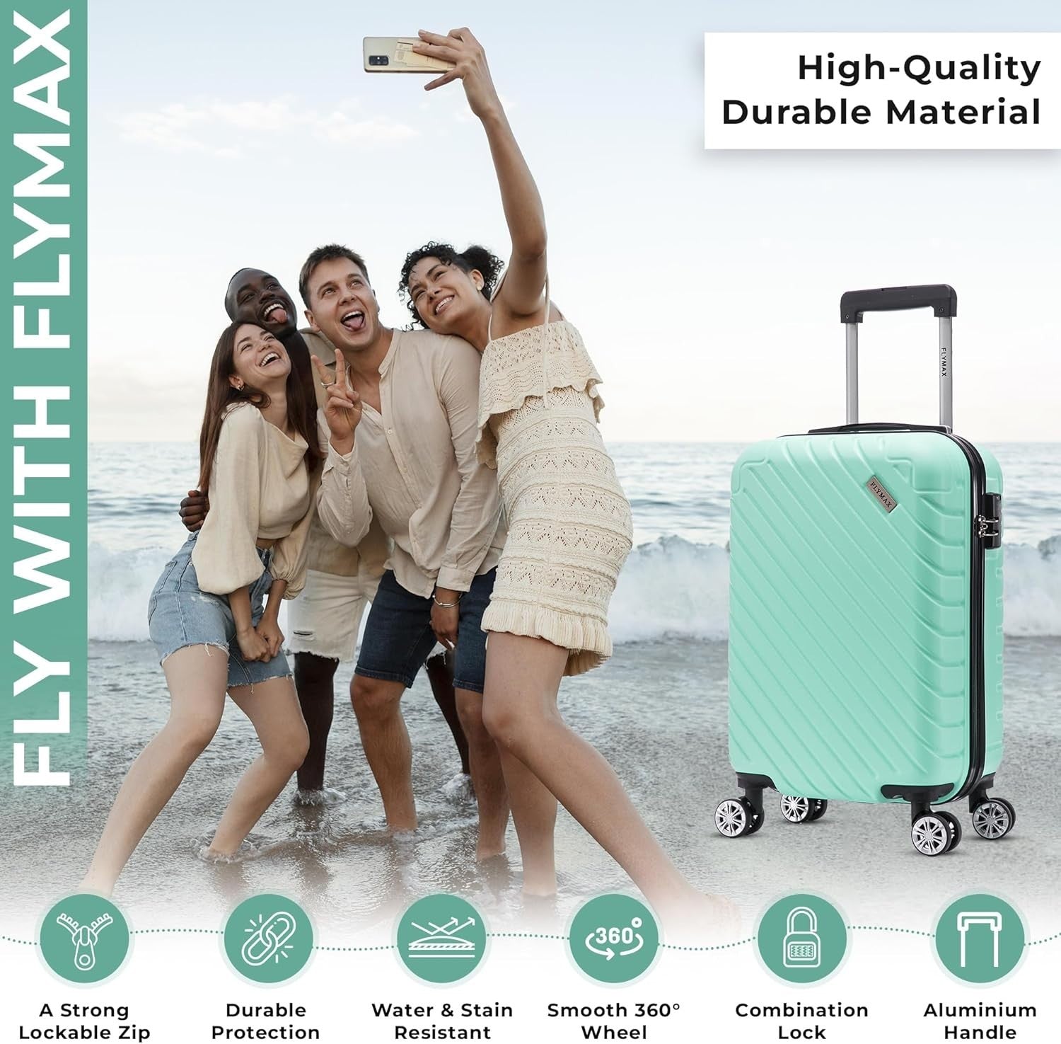 32'' Extra Large ABS Hard Shell Suitcase Lightweight 4 Wheel 125L Lock