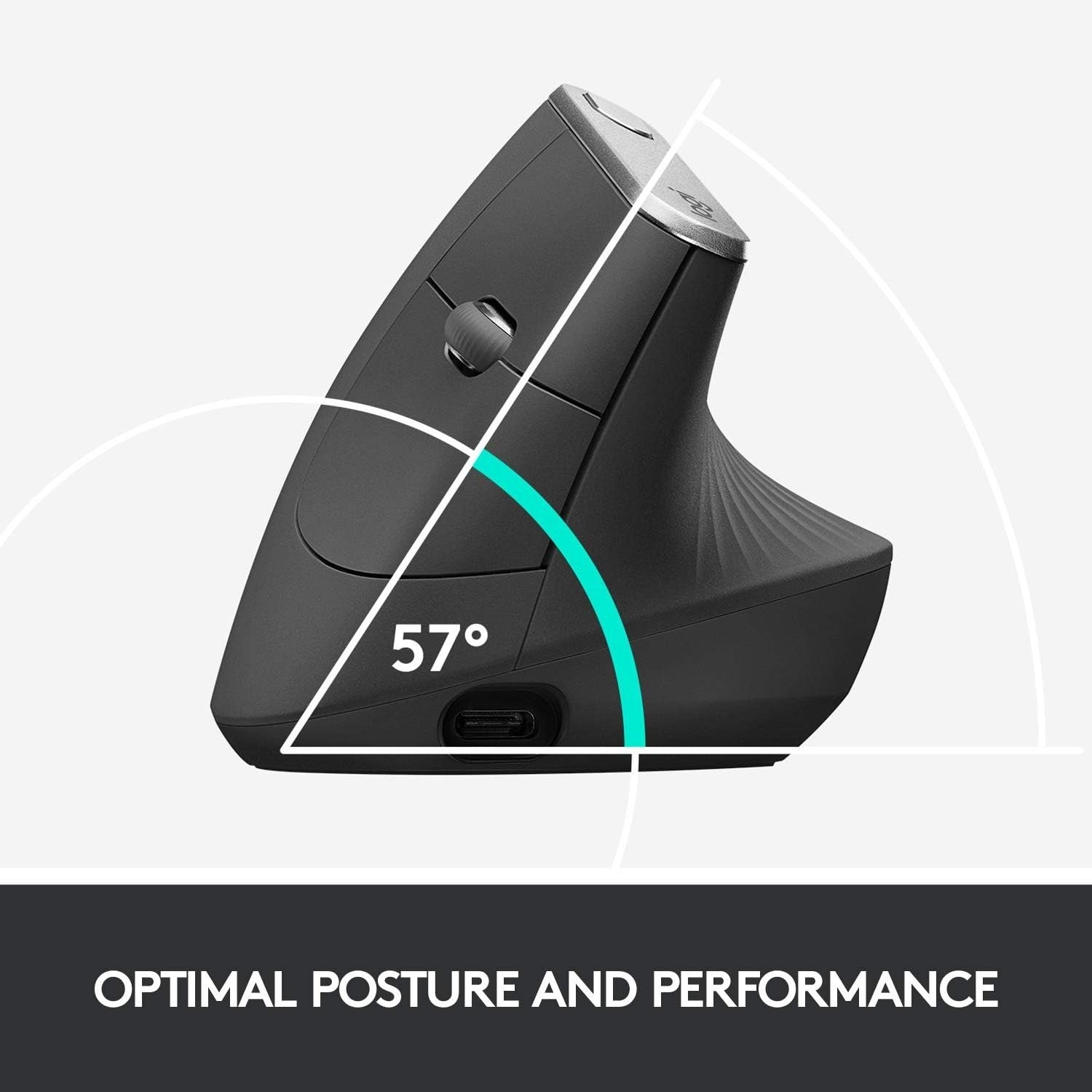 Vertical Ergonomic Wireless Mouse 4000 DPI Multi-Device Bluetooth USB PC Mac
