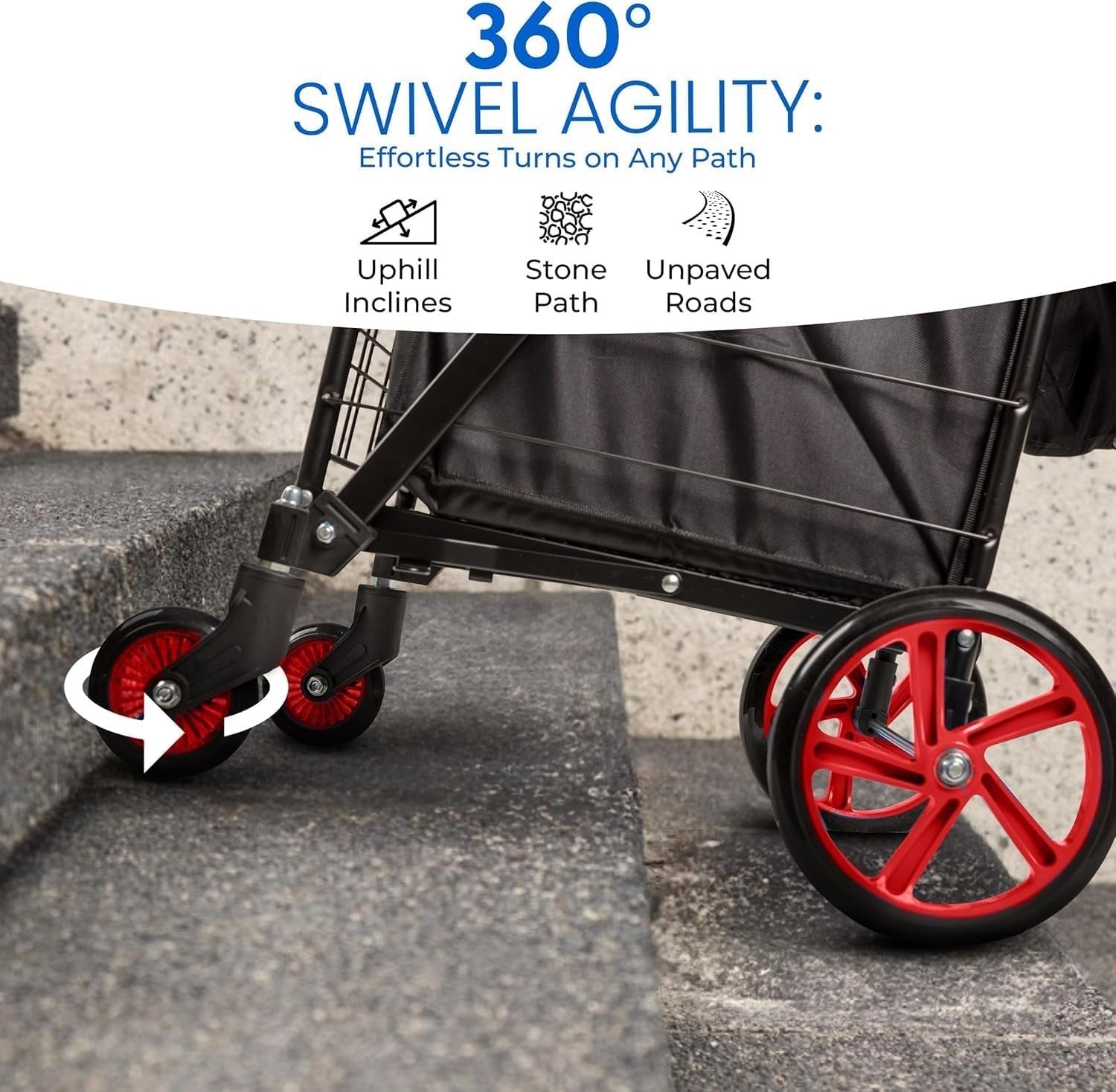 Portable Shopping Trolley with Wheels 50kg Foldable Waterproof Liner