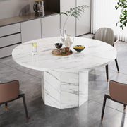 White Faux Marble Dining Table 4-6 Seater Modern Kitchen 120cm