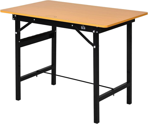 Foldable Garage Work Bench 100cm Heavy Duty Steel Frame MDF Table w/ Ruler