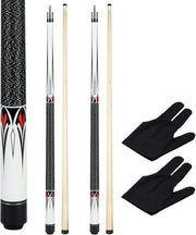 58in Half Joint Maple Pool Cue 13mm Leather Tip 19/20oz Gift Pack