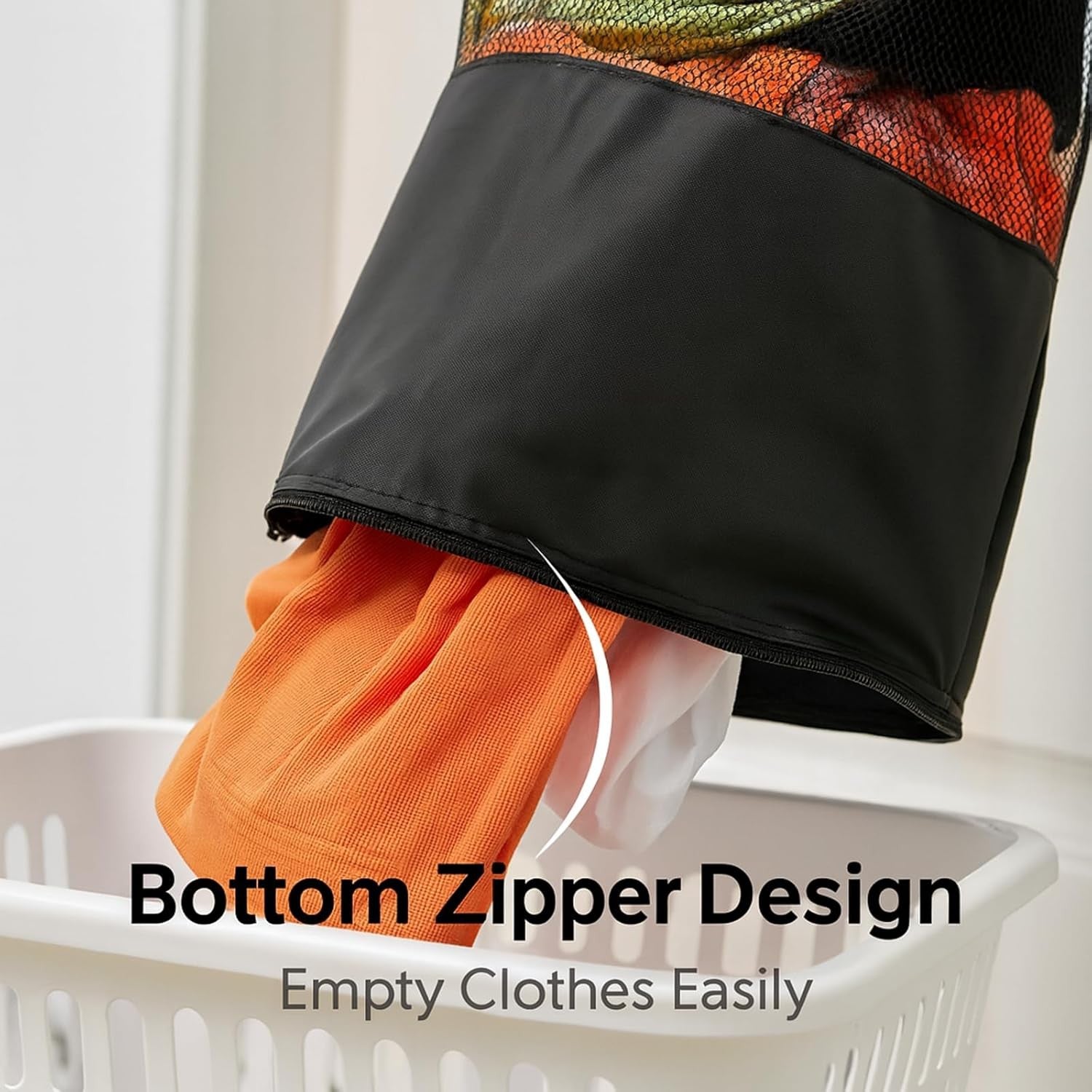 Basketball Hoop Laundry Hamper Over-Door Backboard Large Hanging Basket