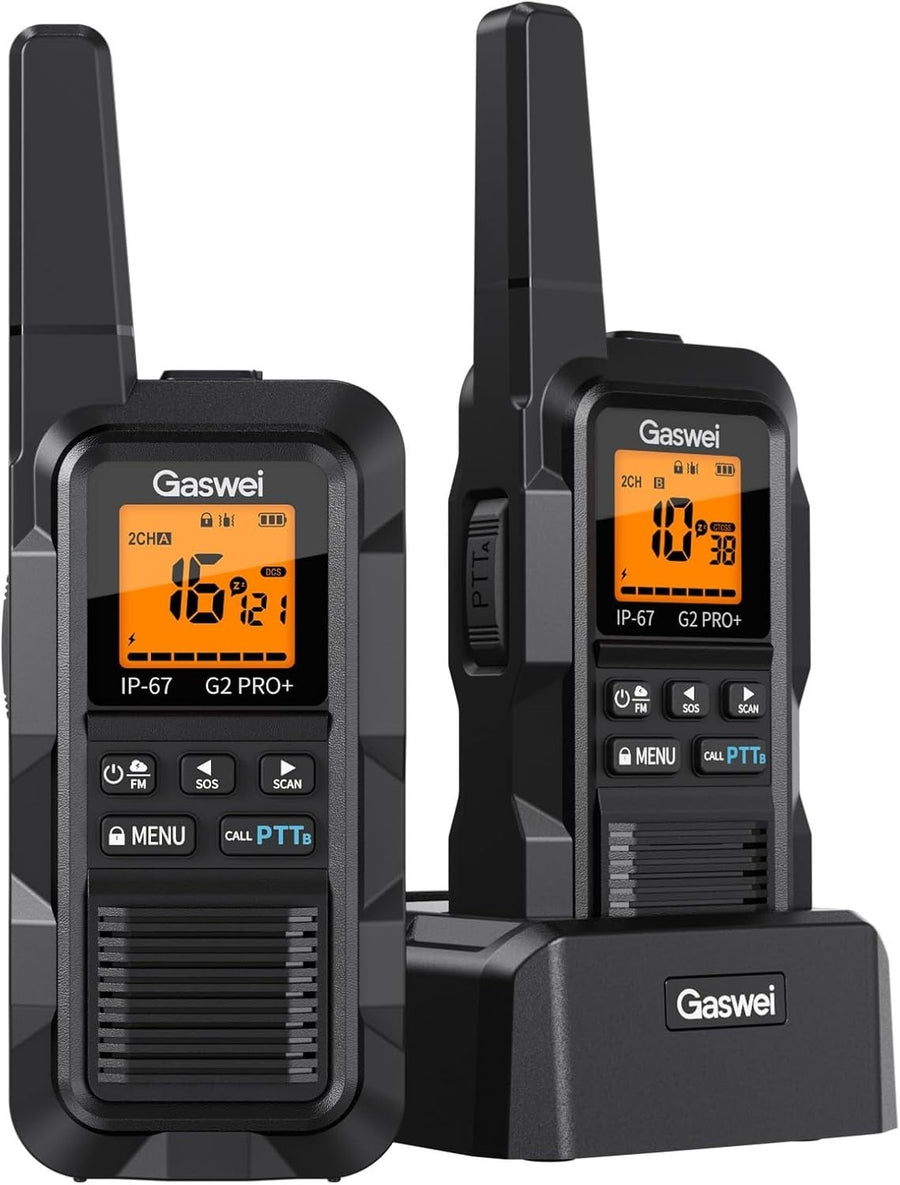 IP67 Waterproof Floating Walkie Talkies 2 Pack Long Range VOX FM SOS